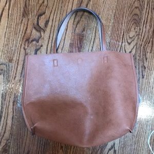 Brown faux Leather tote